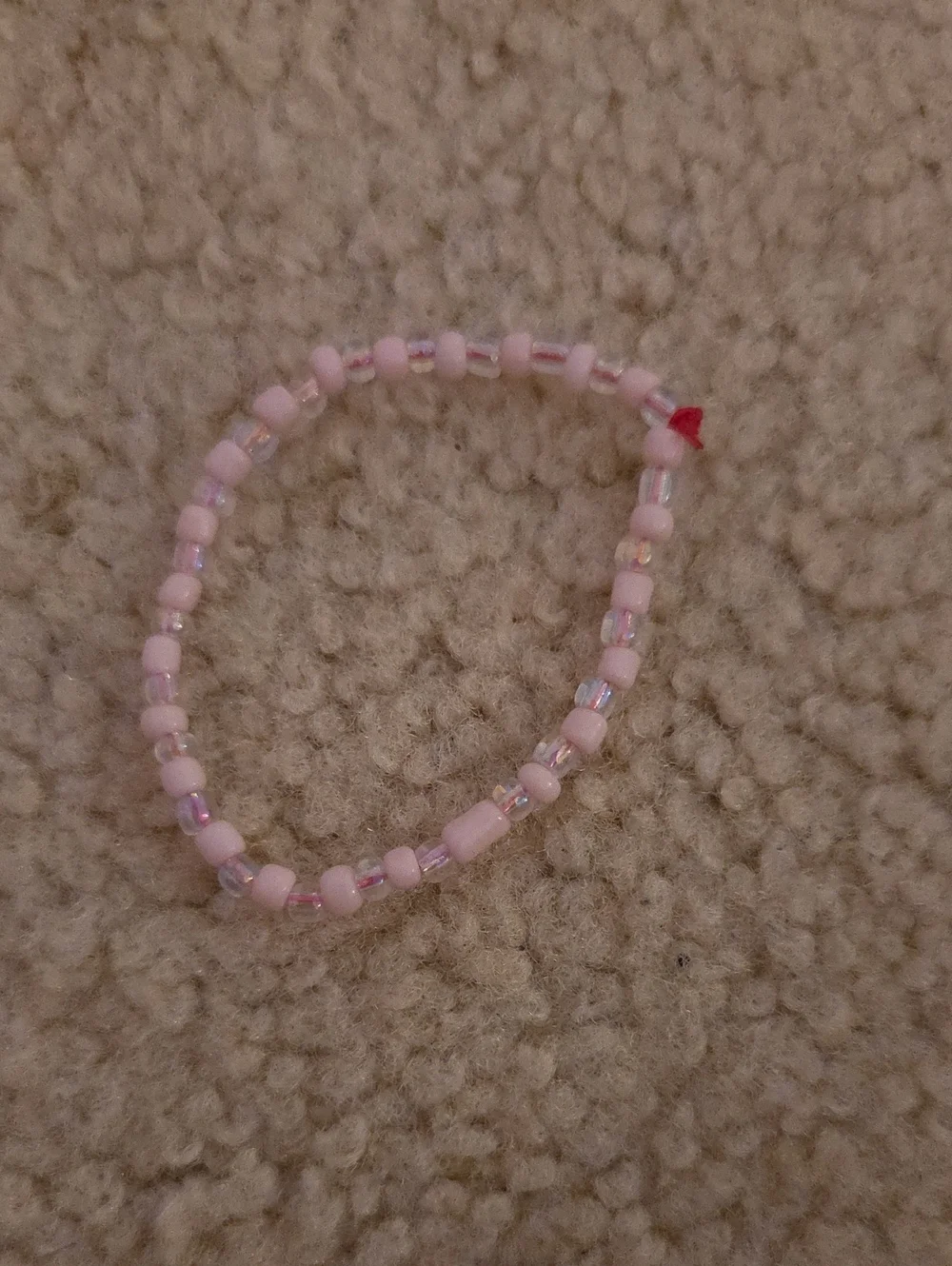 Delicate Light Pink Beaded Stretch Bracelet